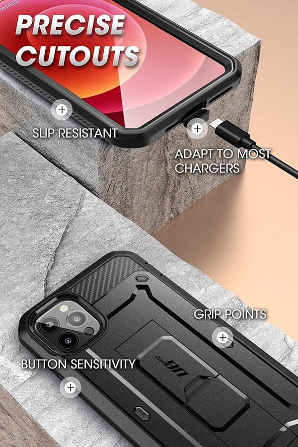Miniatyrbillede 2 af 8: Supcase Unicorn Beetle PRO SUP-IPHONE2021PRO-6.1-UBPRO-SP-BLACK mobiltelefon etui 15,5 cm (6.1") Cover Sort