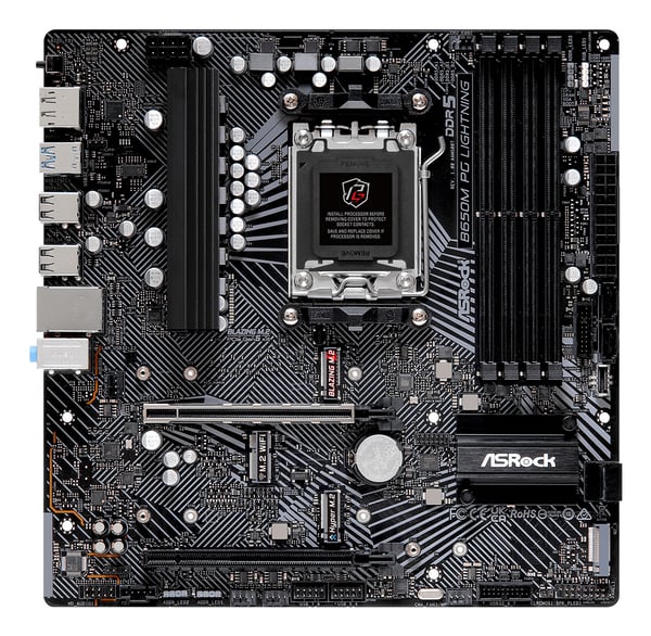 ASRock B650M PG Lightning - Emolevy - micro ATX - Socket AM5 - AMD B650 -piirisarja - USB-C 3.2 Gen
