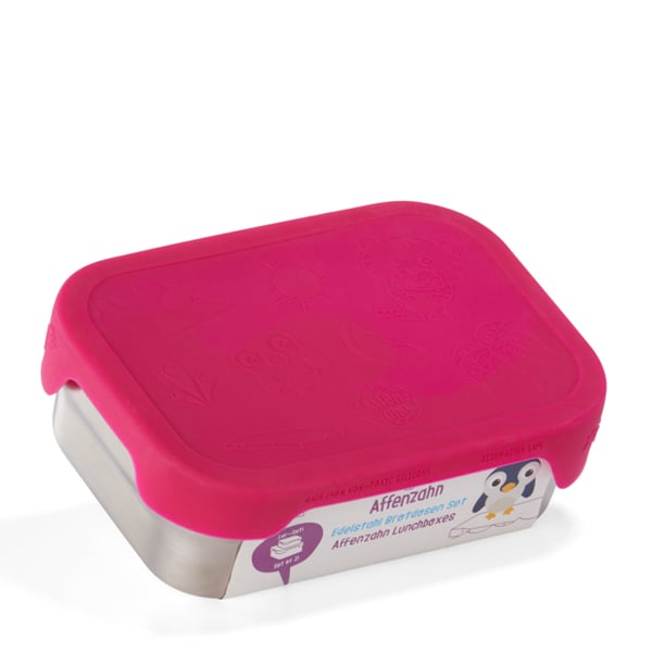 Affenzahn Owl Lunchlåda Silikon, Rostfritt stål Rosa 1 styck