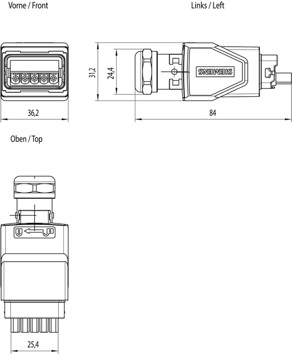Siemens 6GK1907-0AB11-6AA0 elkontakter
