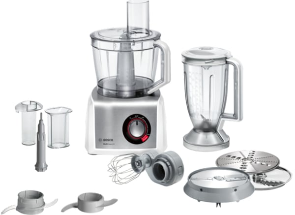 Miniatyrbillede 1 af 5: Bosch MC812S814 foodprocessor 1250 W 3,9 L Rustfrit stål, Hvid