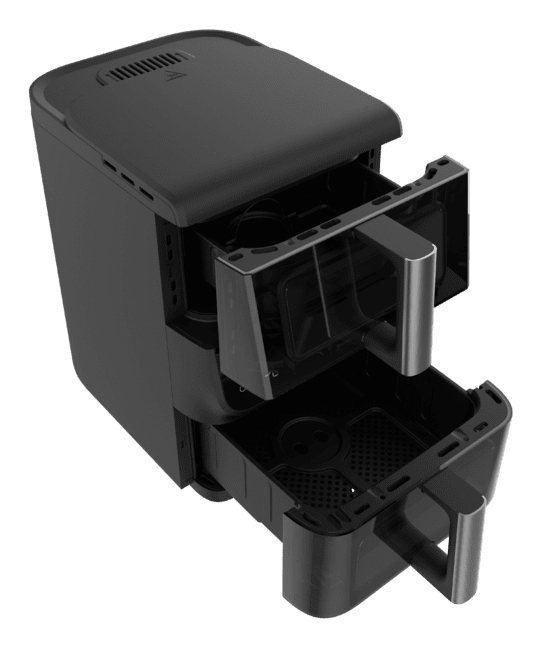 Cecotec Cecofry DuoLevel 10000 DuoSize Window Dubbel 10 l Fristående 2000 W Varmluftsfritös Svart