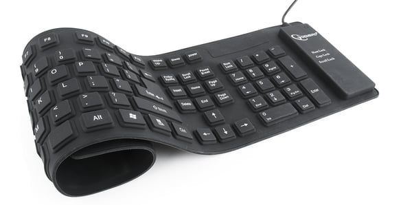Vandtæt USB silikone tastatur med OTG funktion sort