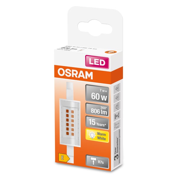 Osram SLIM LINE LED-lampe Varm hvid 2700 K 7 W R7s E