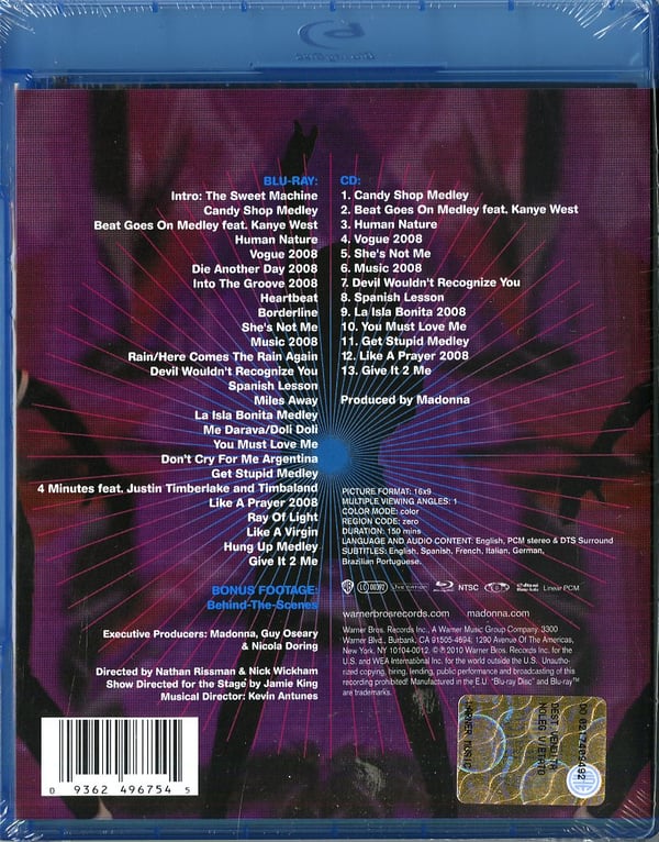 Pikkukuva 2 / 2: Warner Music Madonna - Sticky & Sweet Tour, CD+BD CD/Blu-ray Pop