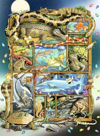 Pikkukuva 2 / 2: Ravensburger 12000866 palapeli Väripalapeli 200 kpl Eläimet