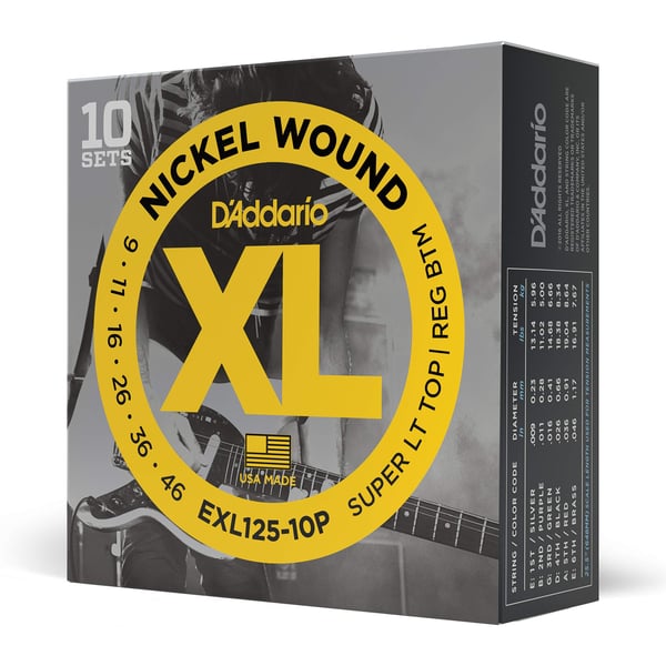 D'Addario EXL125-10P musiikkisoittimen kieli Sähkö 60 kpl Terästä Kitara