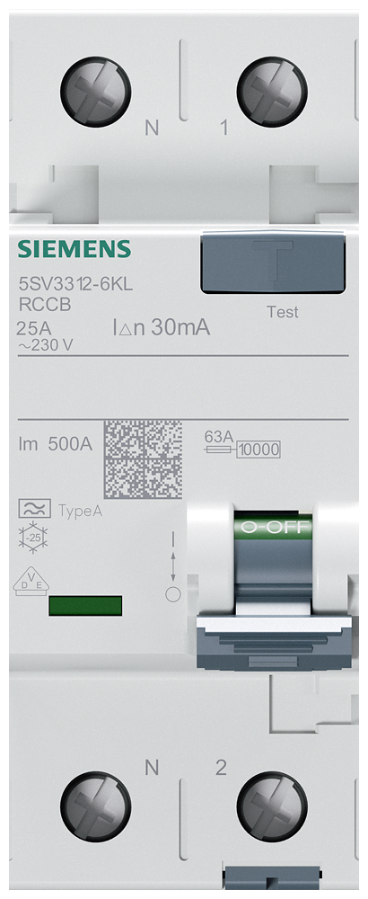 Miniatyrbillede 5 af 5: Siemens 5SV3312-6KL kredsløbsafbryder 2P