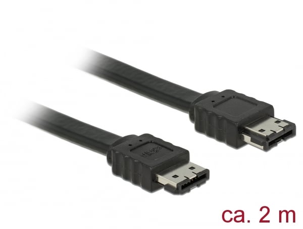 Miniatyrbillede 2 af 2: DeLOCK 85641 SATA-kabel 2 m eSATA Sort