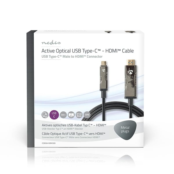 Miniatyrbild 4 av 6: Nedis CCBG6410BK500 kabelomvandlare (hane/hona) USB-C HDMI Svart