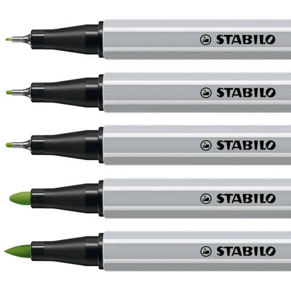 STABILO ARTY stiftpennor Aprikos (färg), Svart, Grön, Ljusgrå, Röd, Violett 30 styck