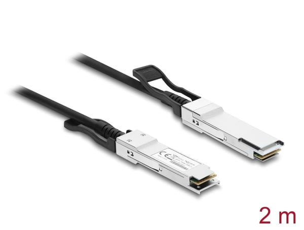 Miniatyrbillede 1 af 3: DeLOCK 84242 InfiniBand og fiberoptisk kabel 2 m QSFP+ Twinax Sort