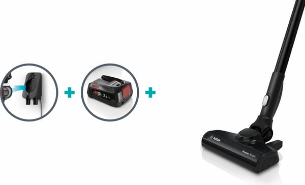 Bosch Serie 6 BBS611LAG stav støvsuger & elektrisk kost 2-i-1 stangstøvsuger Batteri Dry Poseløs 0,3 L Blå 2,5 At