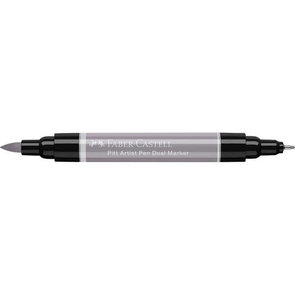 Miniatyrbillede 3 af 3: Faber-Castell Pitt Artist Pen Dual Marker fineliner Fin/medium Lys grå