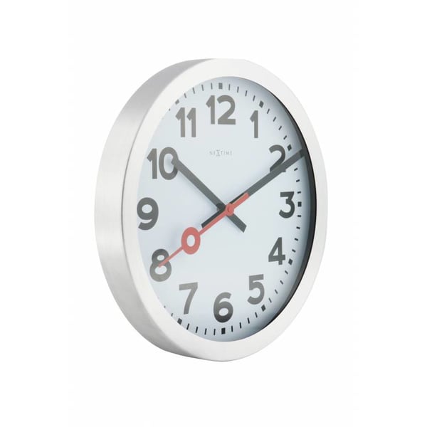 Miniatyrbillede 8 af 11: NeXtime 3999AR Væg- og bordur Kvartsur Cirkel Aluminium, Sort, Rød, Hvid