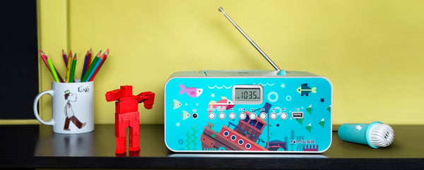 Muse M-29KB Bärbart stereosystem Digital 1 W FM, MW, PLL Multifärg MP3-uppspelning
