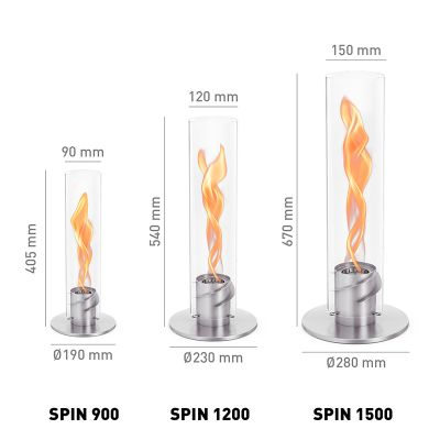 Miniatyrbillede 3 af 6: höfats SPIN 1500 Indendørs/udendørs Bærbar ildsted Bioethanol Sølv, Transparent