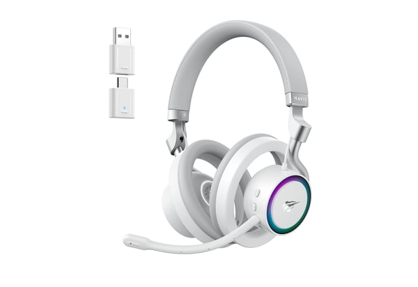 Pikkukuva 3 / 5: Havit Fuxi-H8 (White) Kuulokkeet Langallinen & langaton Pääpanta Pelaaminen USB Type-C Bluetooth Valkoinen