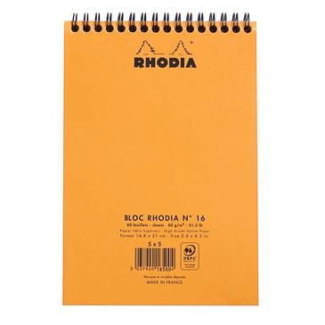 Pikkukuva 3 / 3: Rhodia 16500C muistikirja A5 80 arkkia Oranssi