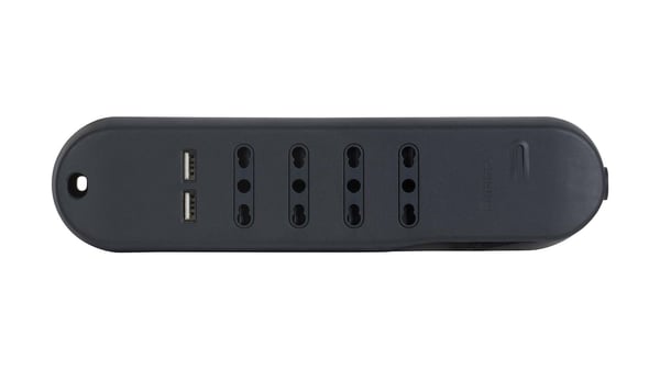 Miniatyrbillede 5 af 5: bticino Slim stikdåse 1,5 m 4 AC stikkontakt(er) Indendørs Grå