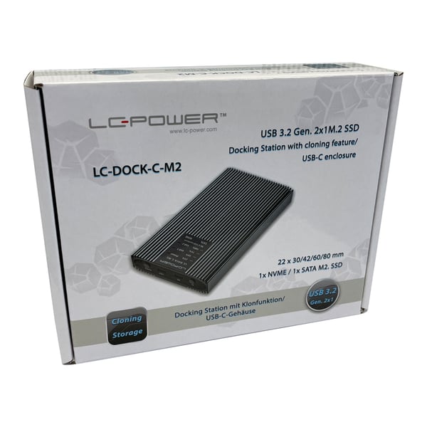 LC-Power LC-DOCK-C-M2 drevkabinet SSD kabinet Anthracit M.2