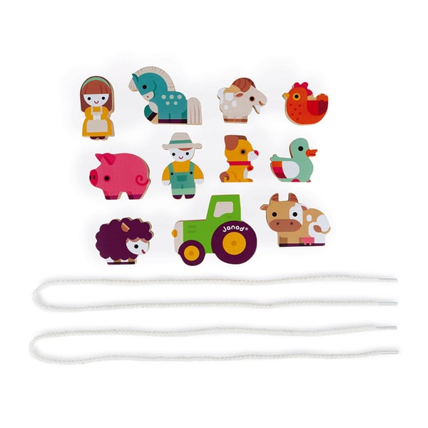 JANOD Stringable Farm-Themed Beads (wood) 1 stk