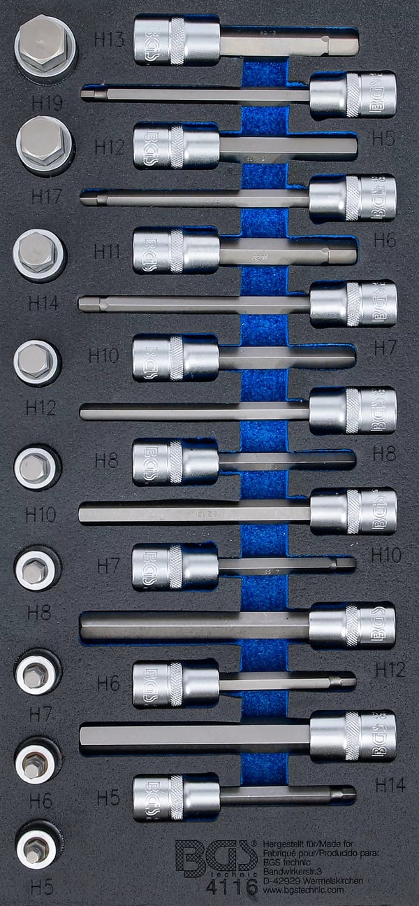 Miniatyrbillede 1 af 3: BGS technic Tool Tray 1/3: Bit Socket Set