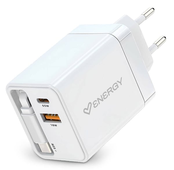 Energy Sistem Retractable Charger Universel Hvid Vekselstrøm Indendørs