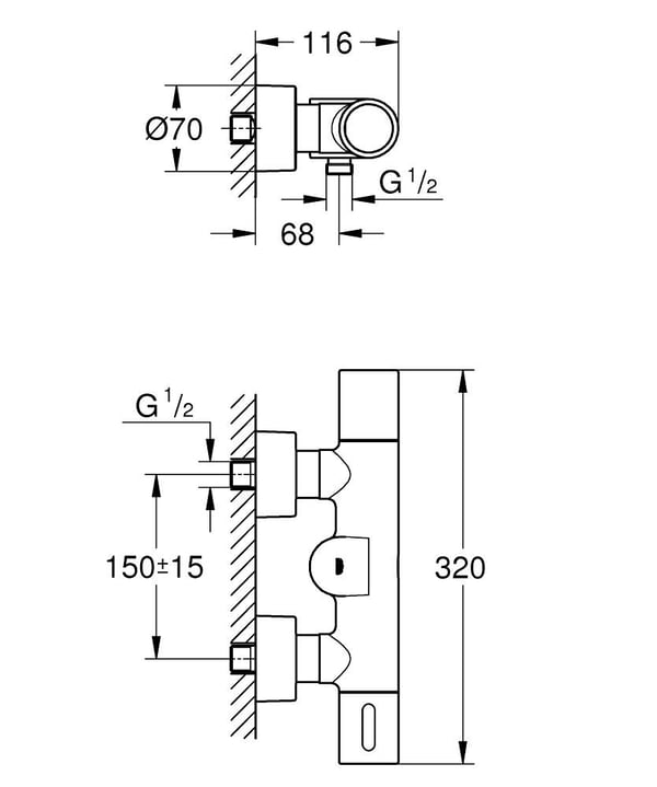 Miniatyrbild 4 av 5: GROHE Eurosmart Cosmopolitan E Special Krom