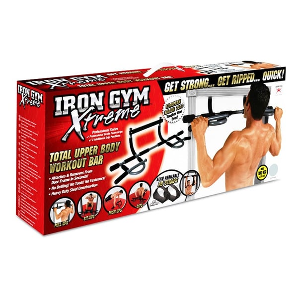 IRON GYM Xtreme chin up-stång 100 kg Svart, Grå Dörr