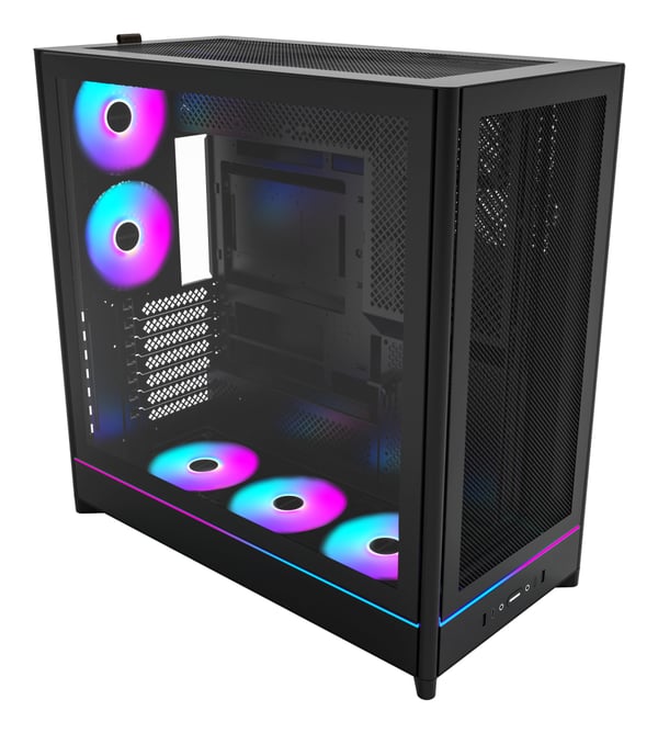 Miniatyrbild 3 av 8: Montech HS01 PRO Midi Tower Svart