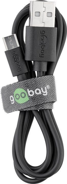 Goobay 72227 USB-kabel USB 2.0 1 m USB A Micro-USB B 0,48 Gbit/sek. Sort