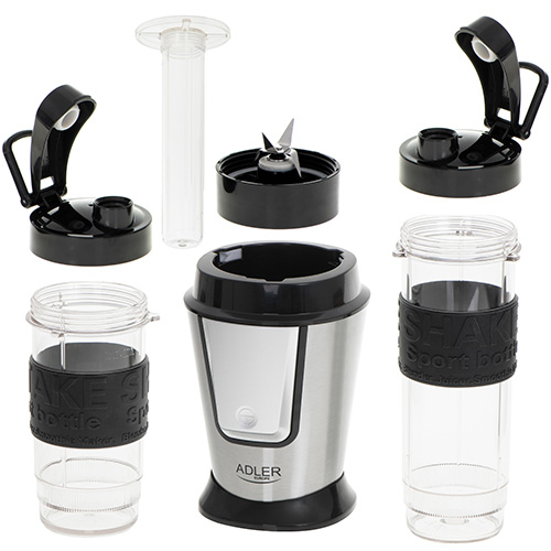 Miniatyrbillede 14 af 16: Adler AD 4081 blender 0,57 L Sportsblender 800 W Sort, Rustfrit stål, Gennemsigtig