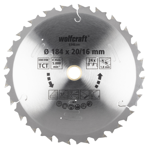Miniatyrbillede 11 af 11: wolfcraft GmbH 6345000 rundsavklinge 15 cm 1 stk