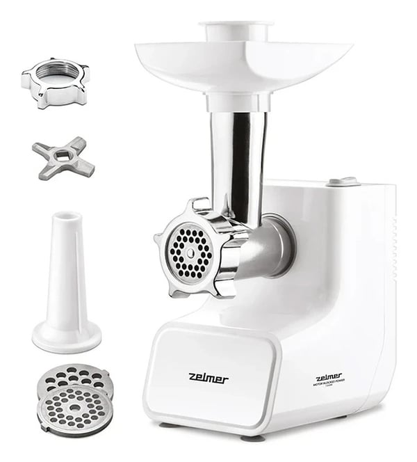 Zelmer ZMM3511B köttkvarn 1500 W Silver, Vit