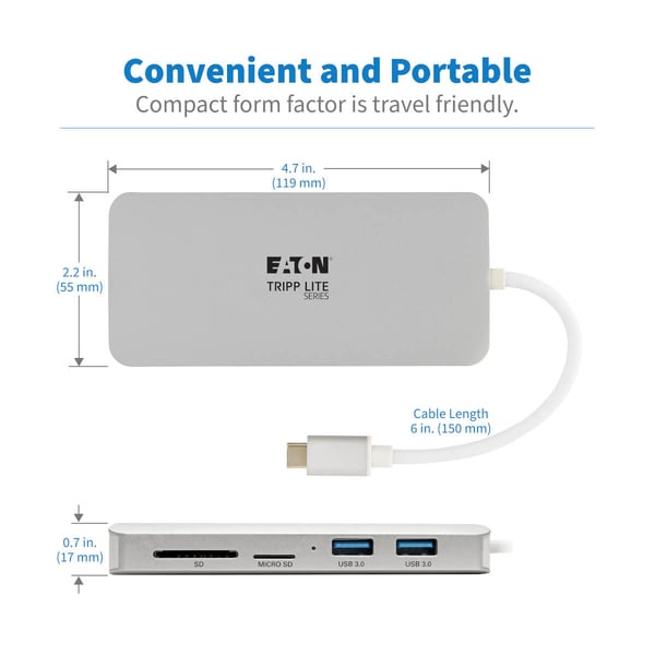 Miniatyrbillede 5 af 9: Tripp Lite U442-DOCK11-S dockingstation USB 3.2 Gen 2 (3.1 Gen 2) Type-C Sølv