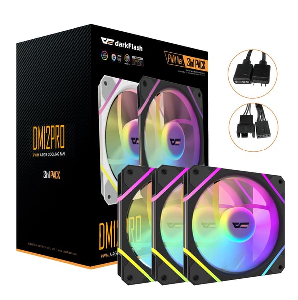 darkFlash DF-DM12 PRO 3IN1-B-ES1 Computerkølesystem Computerkabinet Luftkøler 12 cm