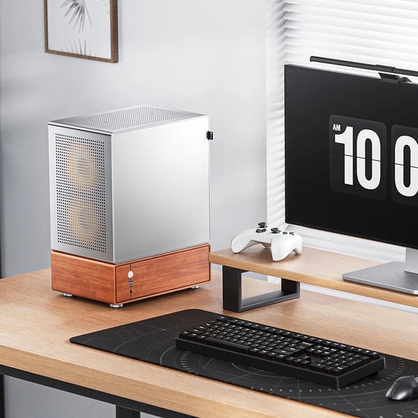 Jonsbo T7 Midi Tower Trä, Silver