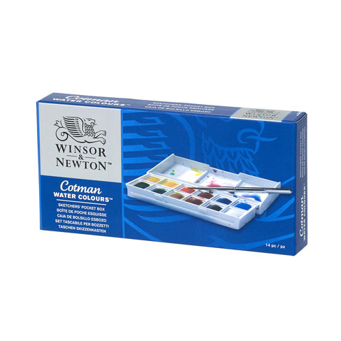 Winsor & Newton 390640 vandbaseret maling Blå, Grøn, Rød, Hvid, Gul Palette 12 stk