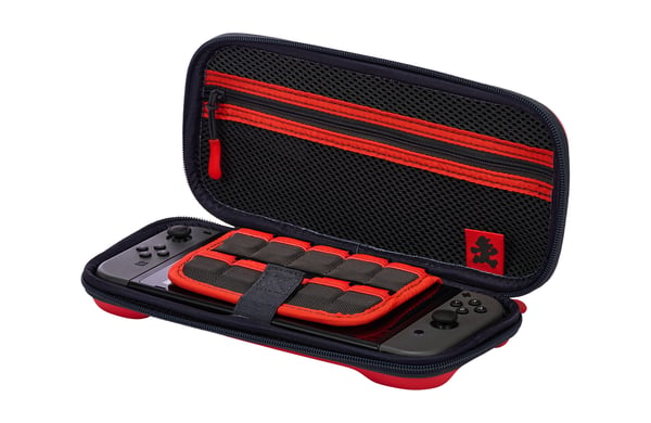 Miniatyrbillede 5 af 14: PowerA 1526546-01 transportabel spillekonsol etui Cover Nintendo Filt, Gummi Rød