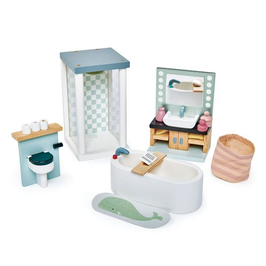 Miniatyrbillede 1 af 2: Tender Leaf Toys Dovetail Bathroom Set Dukke badeværelse