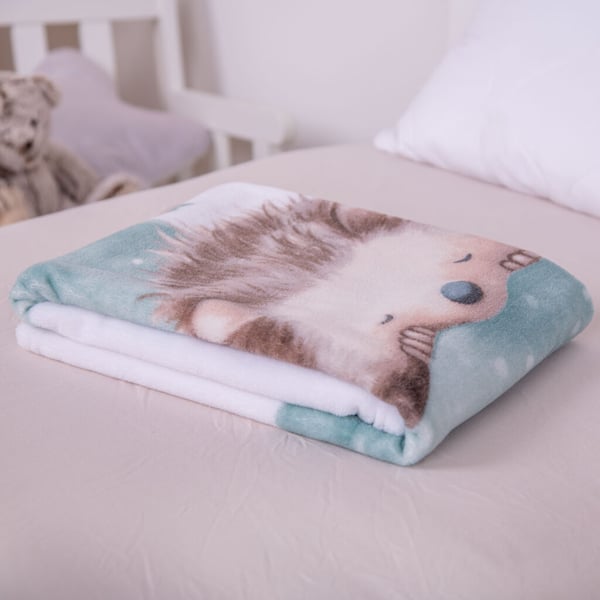 Miniatyrbillede 5 af 6: HERDING Kleiner Igel sengetæppe 75 x 100 cm Polyester Brun, Grøn, Hvid
