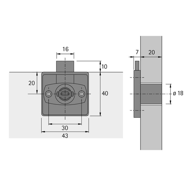 Hettich 72300 låscylinder