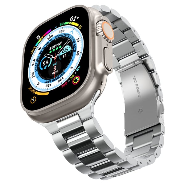 Spigen AMP06356 Smart bærbart (wearable) tilbehør Band Sølv Rustfrit stål
