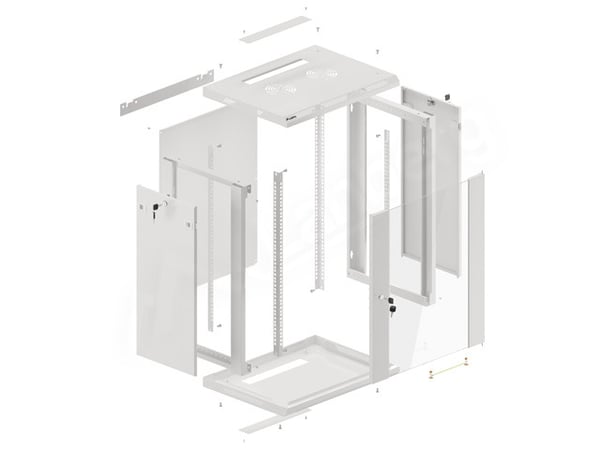 Lanberg WF01-6415-10S rack 15U Väggmonterad rack Grå