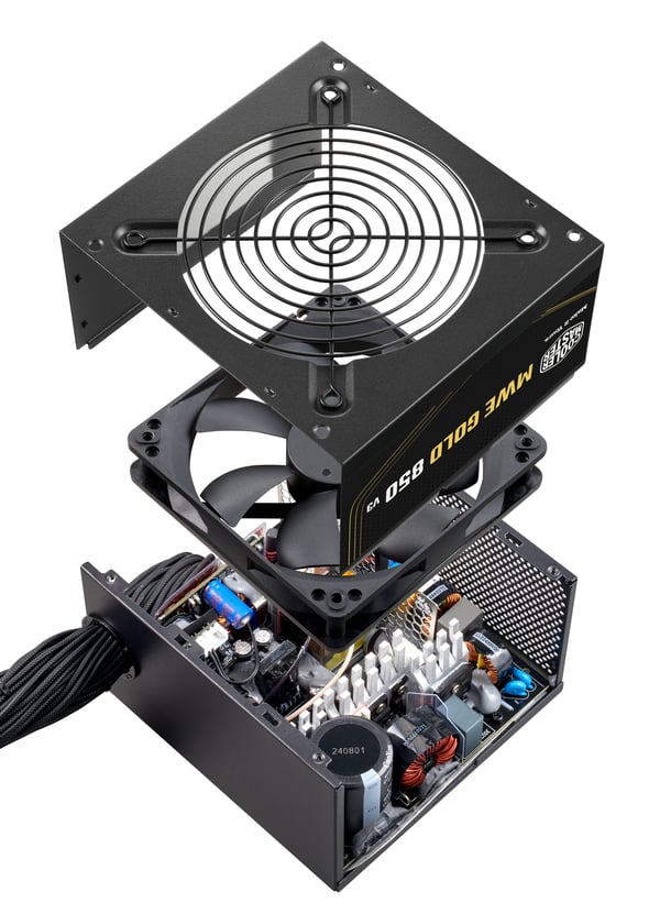 Miniatyrbillede 7 af 8: Cooler Master MWE GOLD 850 V3 enhed til strømforsyning 850 W 24-pin ATX ATX Sort