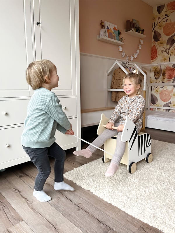 Small foot 12425 opbevaring af legetøj Legetøjsopbevaringsboks Fritstående Sort, Hvid, Træ
