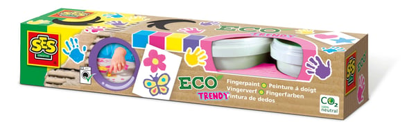 Pikkukuva 1 / 7: SES Creative Eco fingerpaint trendy vesiliukoinen sormiväri Sininen, Vaaleanpunainen, Violetti, Keltainen