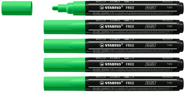 STABILO FREE Acrylic tussi 1 kpl Pyöreä kärki Vihreä