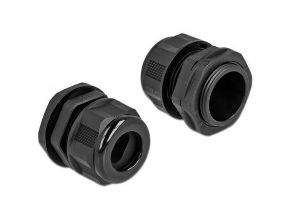 DeLOCK 60387 kabelforskruning Sort Plast 2 stk